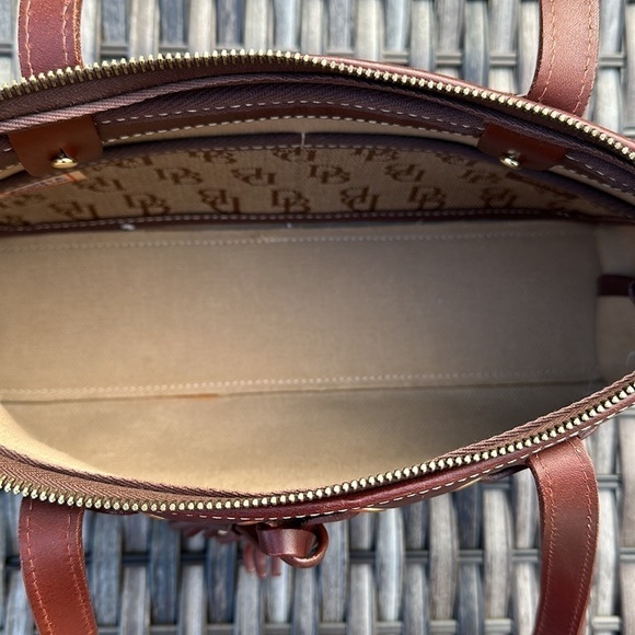 dooney & Bourke Signature Canvas Handbag with Leather Trim - Brown - Picture 13 of 16